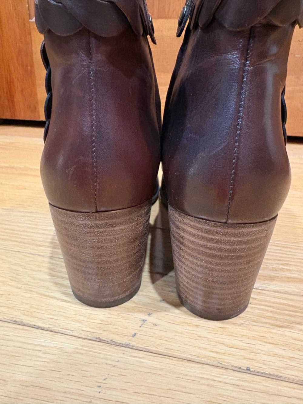 Geox Rich Brown Leather Ankle Booties with Decorative Braiding, 37 - Picture 5 of 12